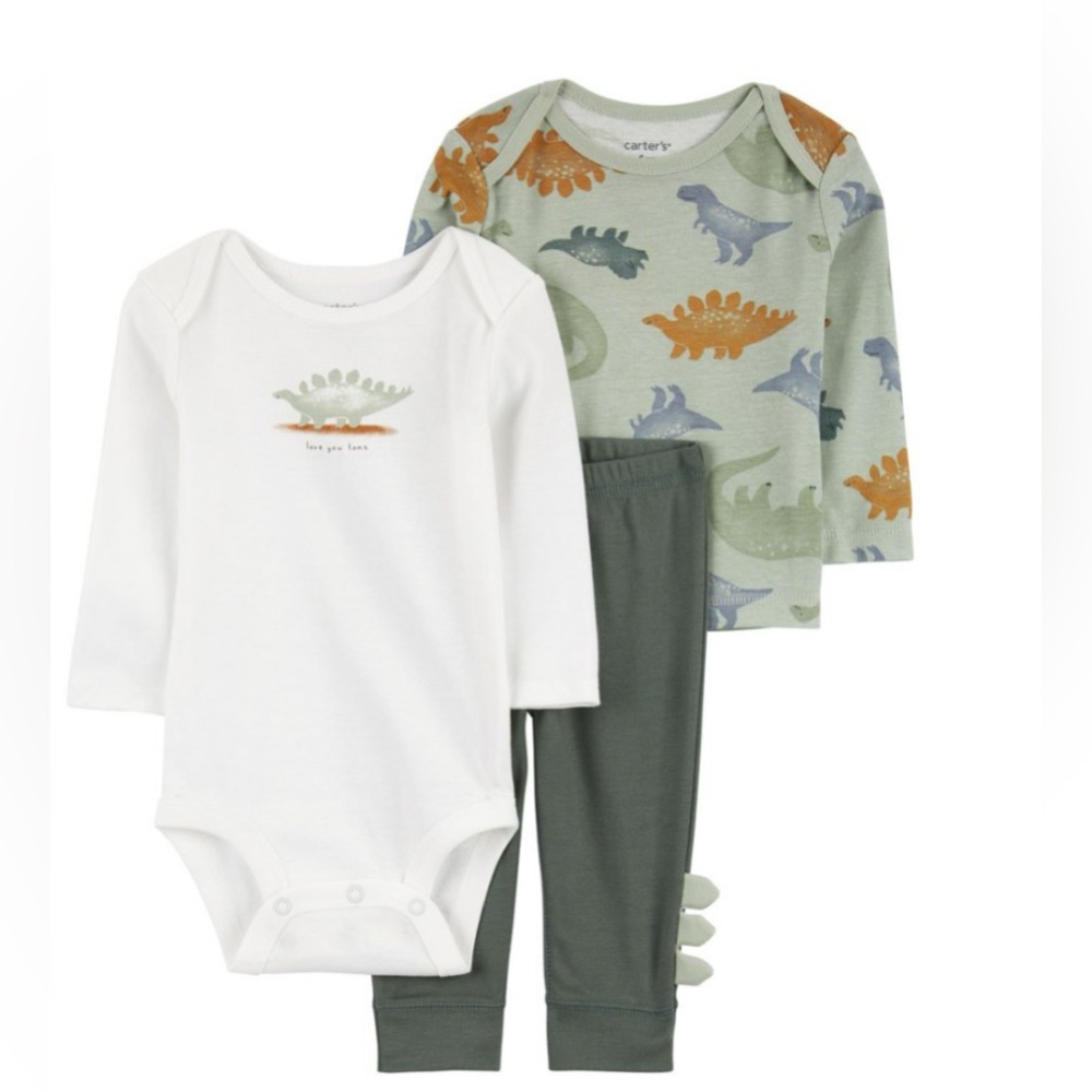 Carter’s Baby Boys 3 Piece Bodysuits & Pant Set 100% Cotton Size 3 Months NWT